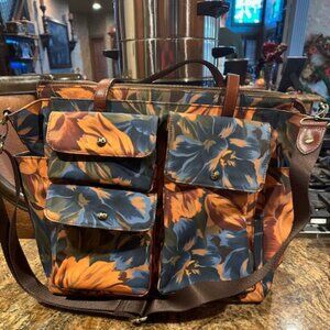 NWOT Patricia Nash Sorlana Travel Tote Bag Marigold Harvest Patina Coated Canvas